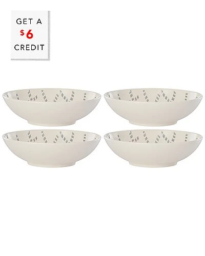 Lenox Textured Neutrals Lattice 4pc All Purpose Bowl Set With $6 Credit Home