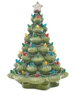 Lenox Treasured Traditions Green Light-Up Tree Figurine Home