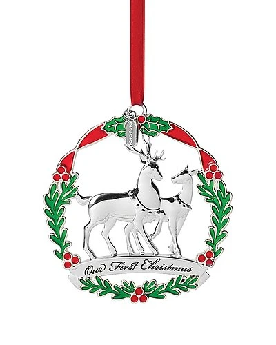 Lenox 2022 Our 1st Christmas Metal Deer Ornament Home