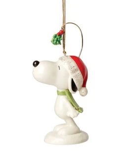 Lenox 2022 Snoopy Under The Mistletoe Ornament Home