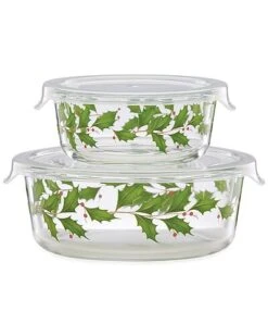 Lenox Hosting The Holidays Set Of 2 Glass Storage Bowls Home
