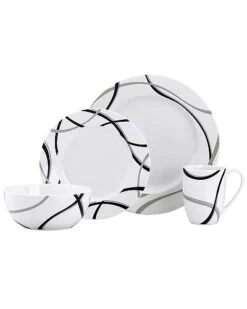 Lenox Vibe Black & Grey 4PC Dinnerware Set Home