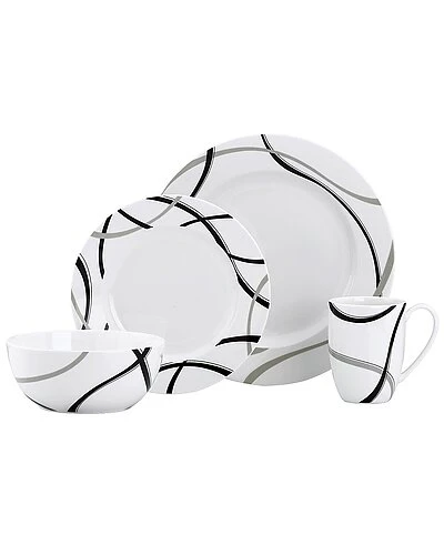 Lenox Vibe Black & Grey 4PC Dinnerware Set Home
