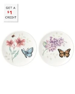 Lenox Butterfly Meadow 2Pc Coaster Set With $1 Credit Home