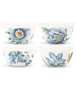 Lenox Butterfly Meadow Blue 4Pc Dessert Bowl Set With $5 Credit Home