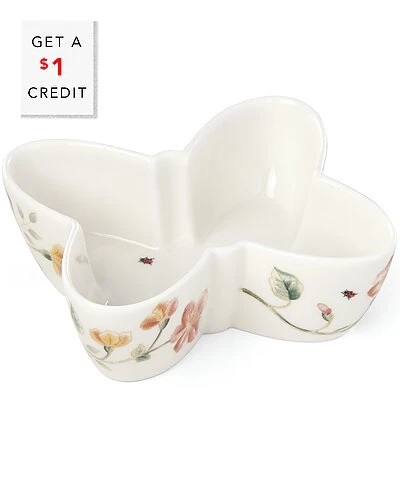 Lenox Butterfly Meadow Butterfly Shaped Bowl With $1 Credit Home