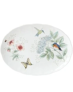 Lenox Butterfly Meadow Flutter Eastern Bluebird Oval Serving Platter With $10 Credit Home