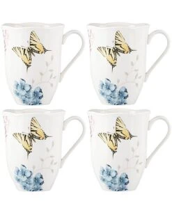 Lenox Butterfly Meadow Hydrangea 4Pc Mug Set With $5 Credit Home