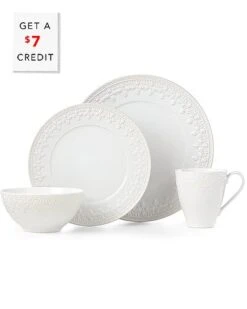 Lenox Chelse Muse Fleur White 4Pc Place Setting With $7 Credit Home