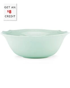 Lenox French Perle Bead Ice Blue Large Serving Bowl With $8 Credit Home