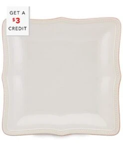 Lenox French Perle Bead White Square Dinner Plate With $3 Credit Home