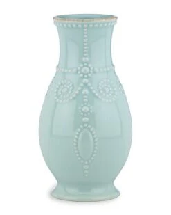 Lenox French Perle Ice Blue Fluted Vase With $3 Credit Home