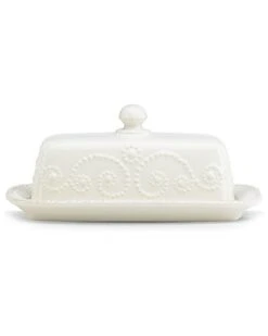 Lenox French Perle White Covered Butter Dish With $4 Credit Home