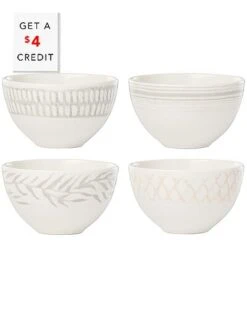 Lenox Textured Neutrals 4pc Fruit Bowl Set With $4 Credit Home