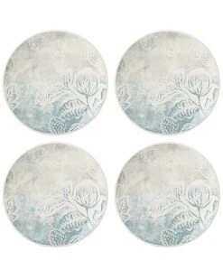 Lenox Textured Neutrals Floral 4pc Accent Plate Set With $6 Credit Home