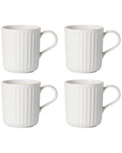 Lenox French Perle Scallop 4Pc Mug Set With $6 Credit Home