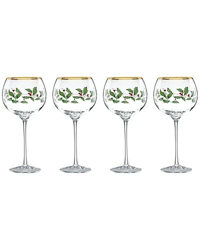 Lenox Holiday 4pc Wine Glass Set Home