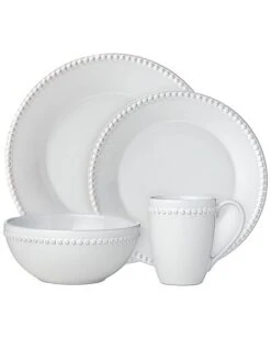 Lenox French Carved Pearl 4PC Dinnerware Set Home