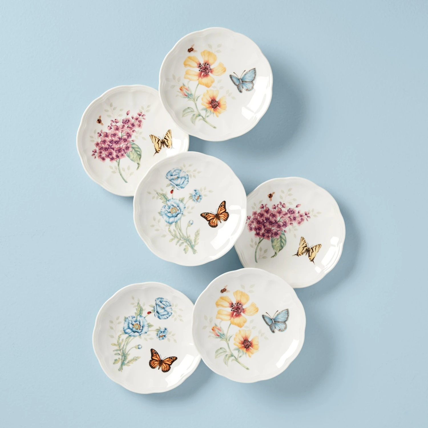 Lenox Butterfly Meadow 6-Piece Tidbit Plate Set