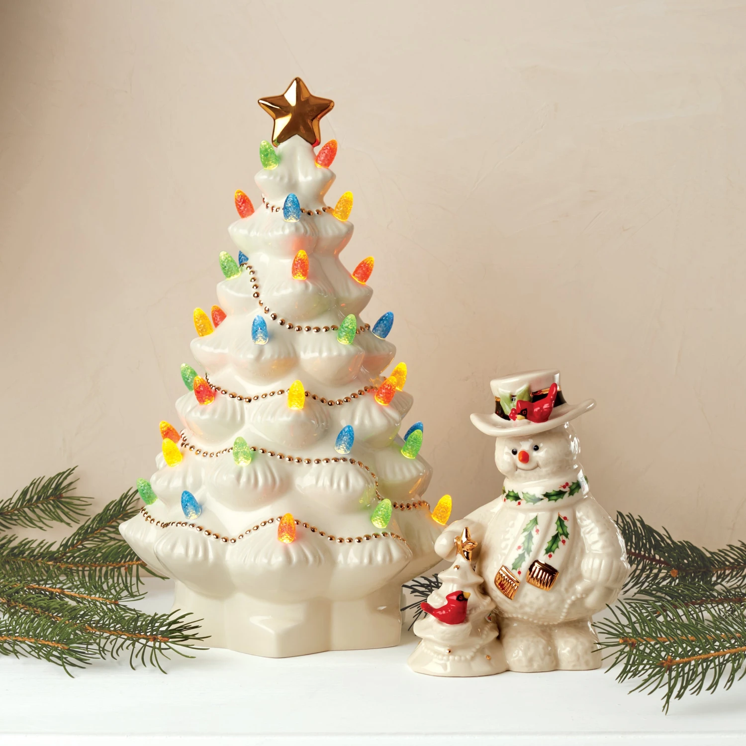 Lenox Treasured Traditions Ivory Light-Up Tree Figurine - Image 2