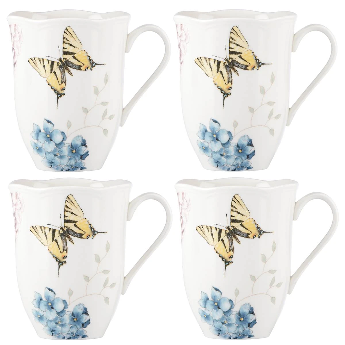 Lenox Butterfly Meadow Hydrangea 4-Piece Mug Set - Image 3