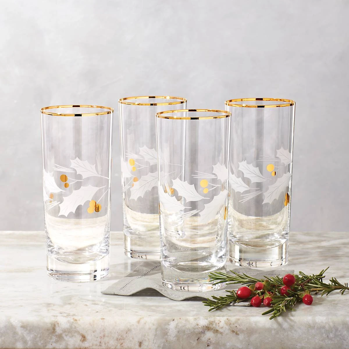 Lenox Holiday Gold 4-Piece Highball Glass Set - Image 4