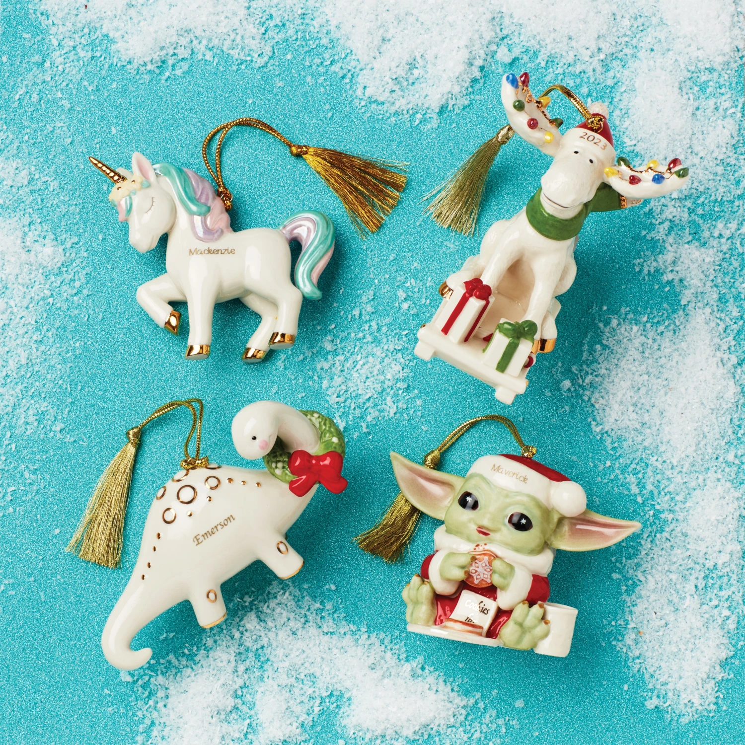 Lenox Personalized Prancing Unicorn Ornament - Image 2