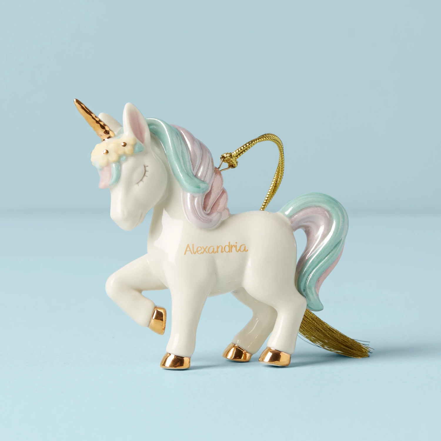 Lenox Personalized Prancing Unicorn Ornament