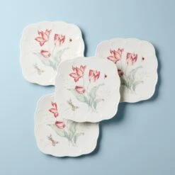 Lenox Butterfly Meadow Square 4pc Accent Plates