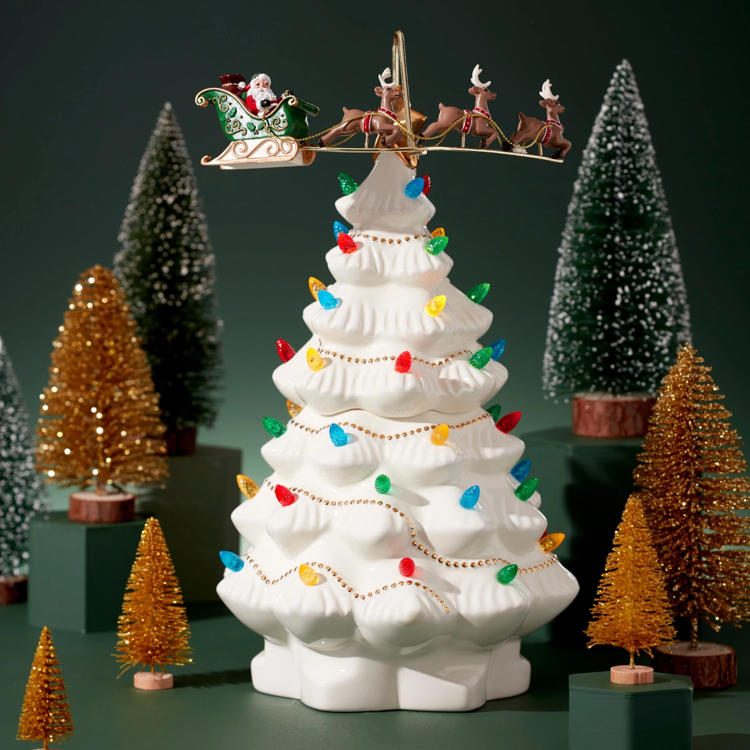 Lenox Treasured Traditions Tree With Flying Santa - Image 3