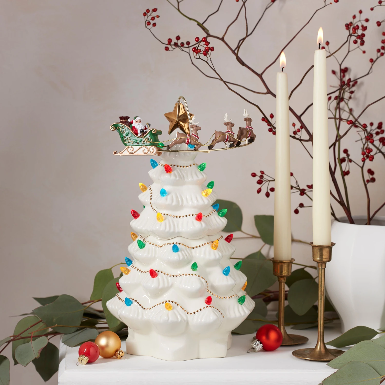 Lenox Treasured Traditions Tree With Flying Santa - Image 4