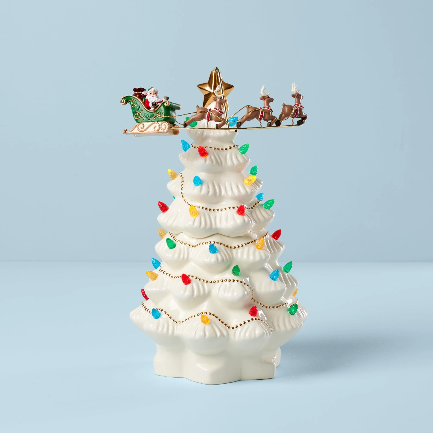 Lenox Treasured Traditions Tree With Flying Santa - Image 2