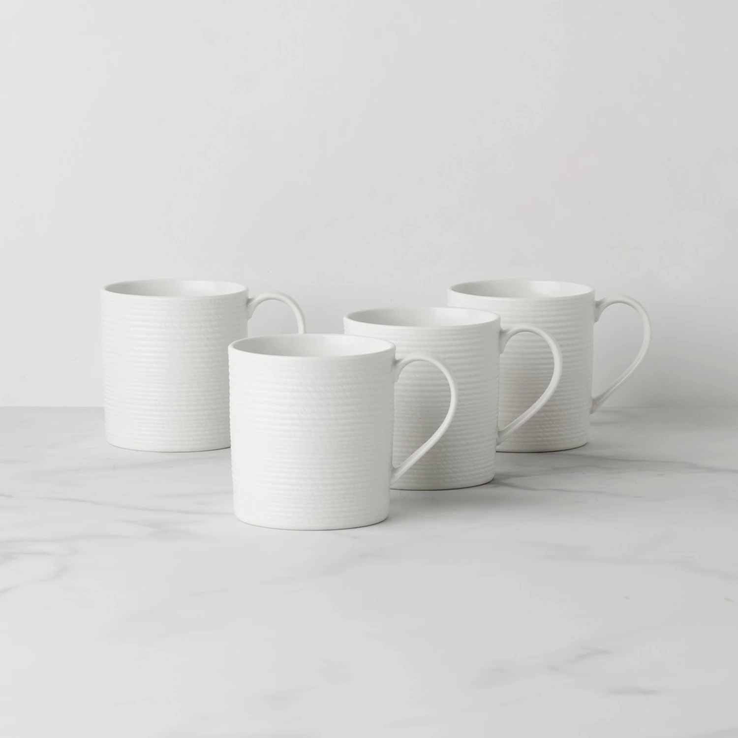 Lenox LX Collective White Mugs, Set Of 4