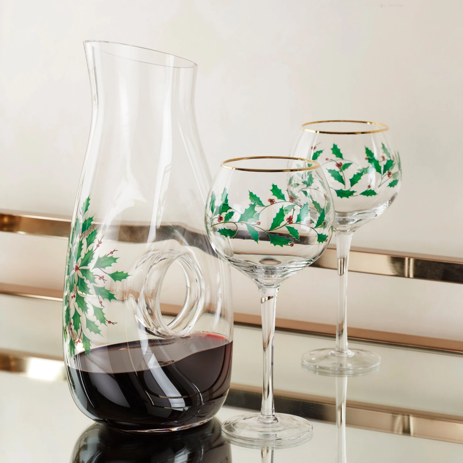 Lenox Holiday 3-Piece Decanter & Wine Glasses Set - Image 5