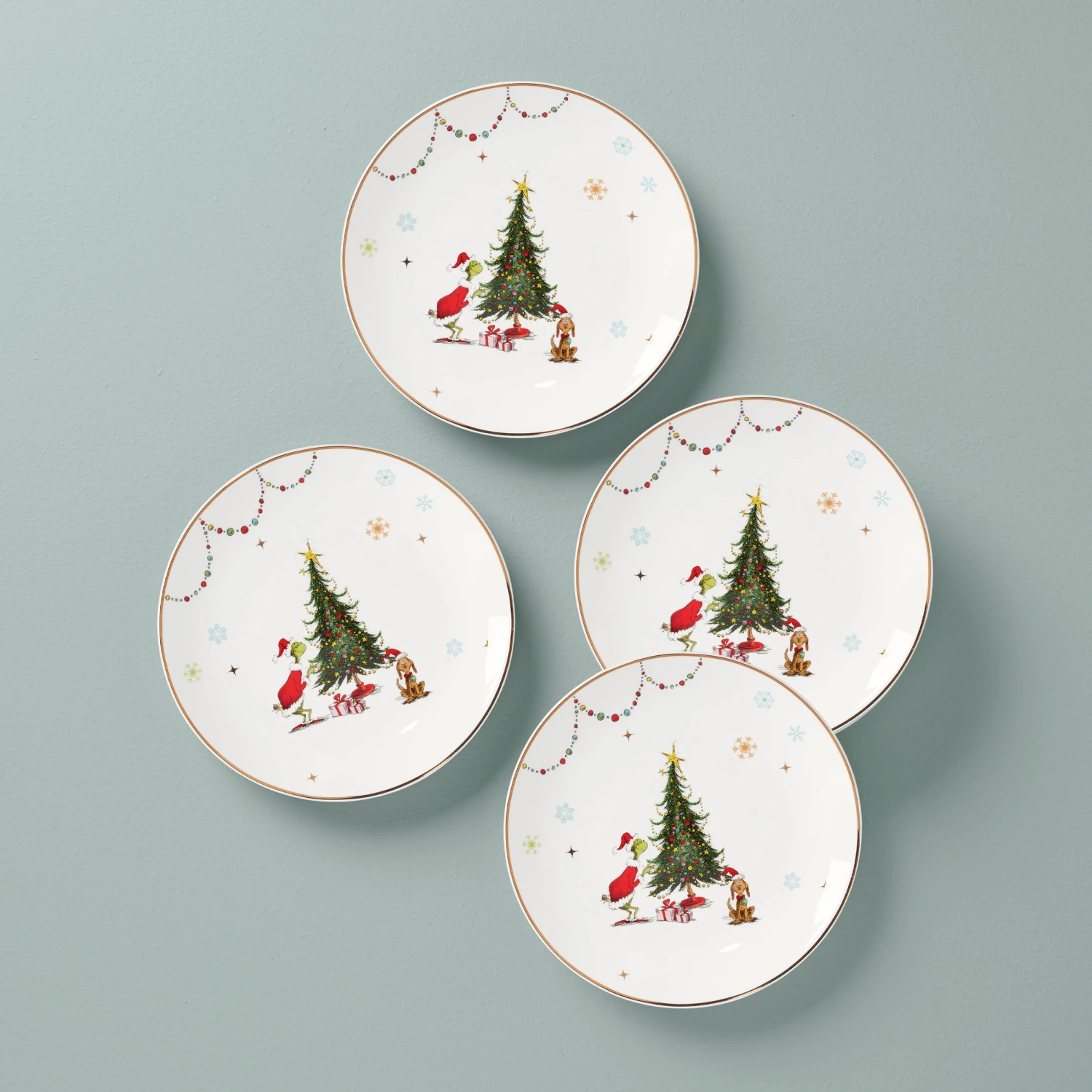 Lenox Merry Grinchmas Dinner Plates, Set Of 4