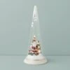 Lenox Lit Christmas Cone With Santa Scene